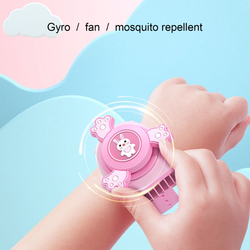 Mini randmefännid Multifilmi kellafännid Suvised lehtedeta laetav käekell Randmeventilaator Laste jahutusventilaatorid 2 reguleeritava kiirusega