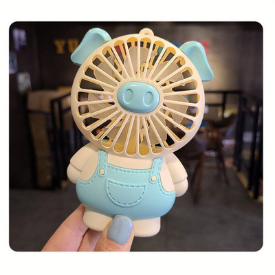 Elektromos ventilátor Kis diák hordozható USB töltés aranyos malac asztallap szél nagy csendes hálóterem könnyű kemping hűtővel