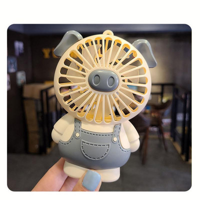 Elektromos ventilátor Kis diák hordozható USB töltés aranyos malac asztallap szél nagy csendes hálóterem könnyű kemping hűtővel