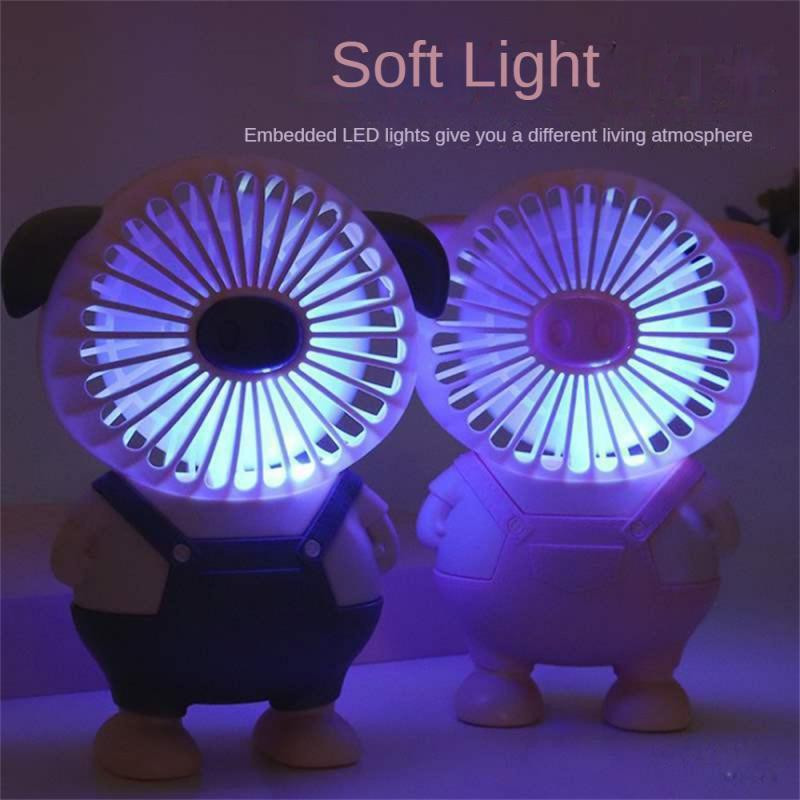 Elektromos ventilátor Kis diák hordozható USB töltés aranyos malac asztallap szél nagy csendes hálóterem könnyű kemping hűtővel