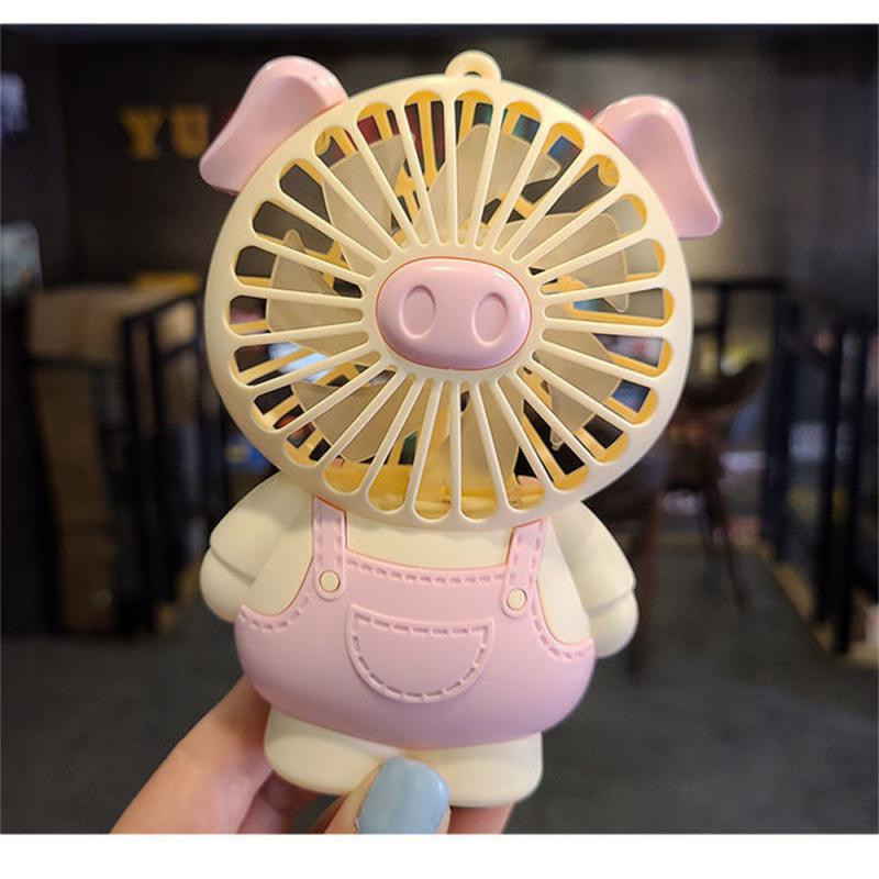 Elektromos ventilátor Kis diák hordozható USB töltés aranyos malac asztallap szél nagy csendes hálóterem könnyű kemping hűtővel