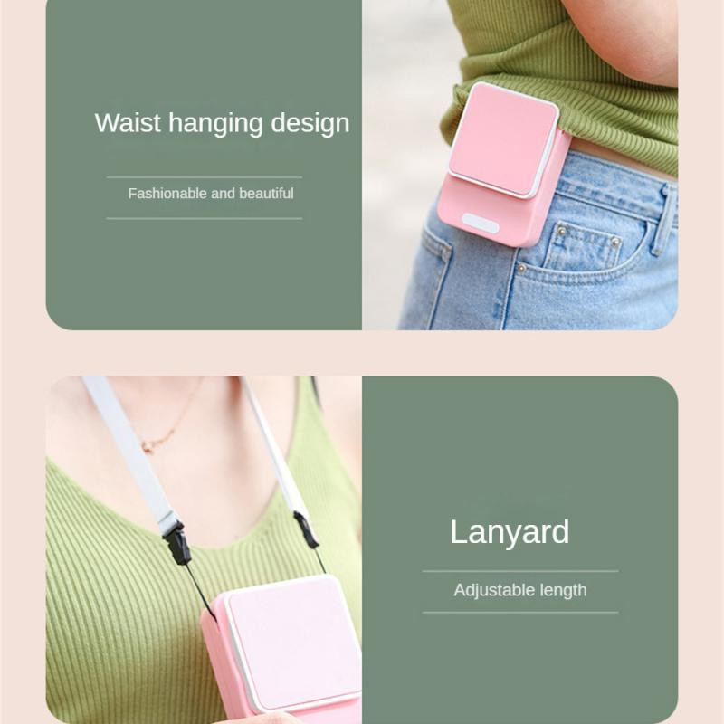 Νέος μίνι φορητός μικρός ανεμιστήρας που μπορεί να κρεμαστεί στη μέση Φόρτιση χειρός Usb χωρίς φύλλα Σχεδιασμός Αθόρυβος λαιμός Μικρός ηλεκτρικός ανεμιστήρας για κάμπινγκ