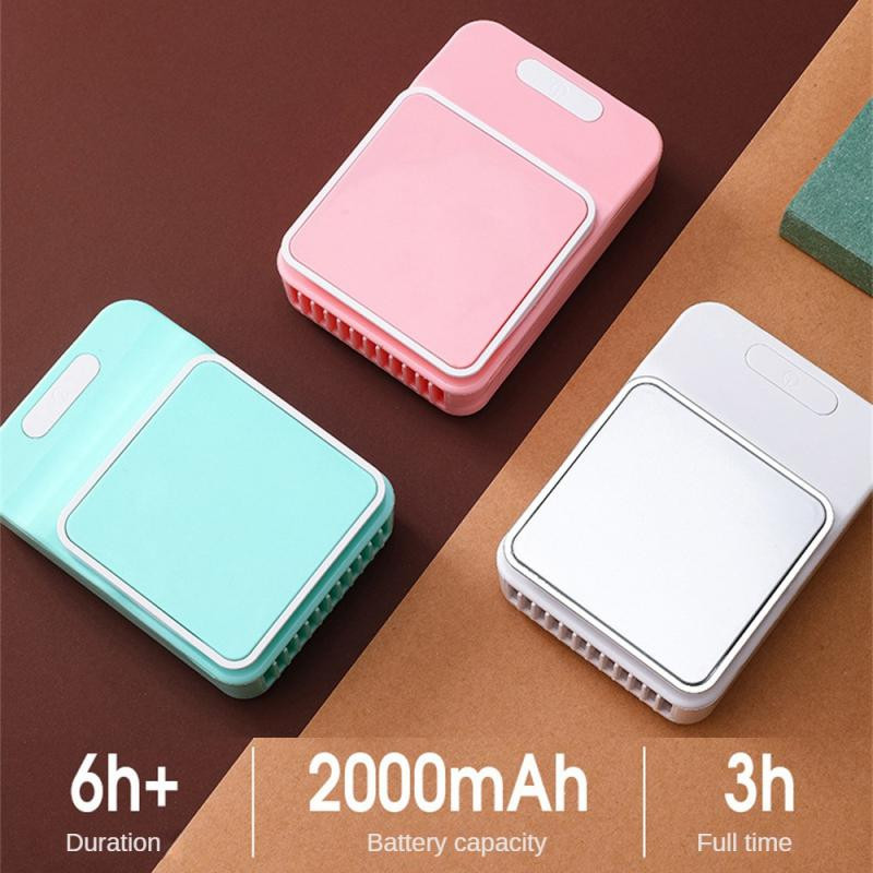 Νέος μίνι φορητός μικρός ανεμιστήρας που μπορεί να κρεμαστεί στη μέση Φόρτιση χειρός Usb χωρίς φύλλα Σχεδιασμός Αθόρυβος λαιμός Μικρός ηλεκτρικός ανεμιστήρας για κάμπινγκ