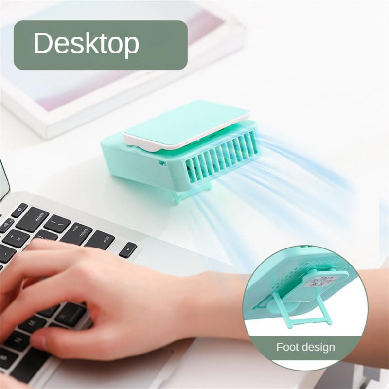 Νέος μίνι φορητός μικρός ανεμιστήρας που μπορεί να κρεμαστεί στη μέση Φόρτιση χειρός Usb χωρίς φύλλα Σχεδιασμός Αθόρυβος λαιμός Μικρός ηλεκτρικός ανεμιστήρας για κάμπινγκ