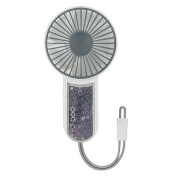 Φορητός ανεμιστήρας χειρός 2 σε 1 φορητός ανεμιστήρας USB με γυαλιστερό Quicksand Design Mini Hanging Fan 3 Wind Speed for Kids Adult Outdoor N0PF