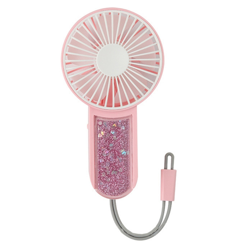 Kaks-ühes käeshoitav USB-ventilaator Särav kiirliivakujundusega mini-rippuv ventilaator, kaasaskantav käsiventilaator 3 tuulekiirusega lastele, täiskasvanutele mõeldud välitingimustes N0PF