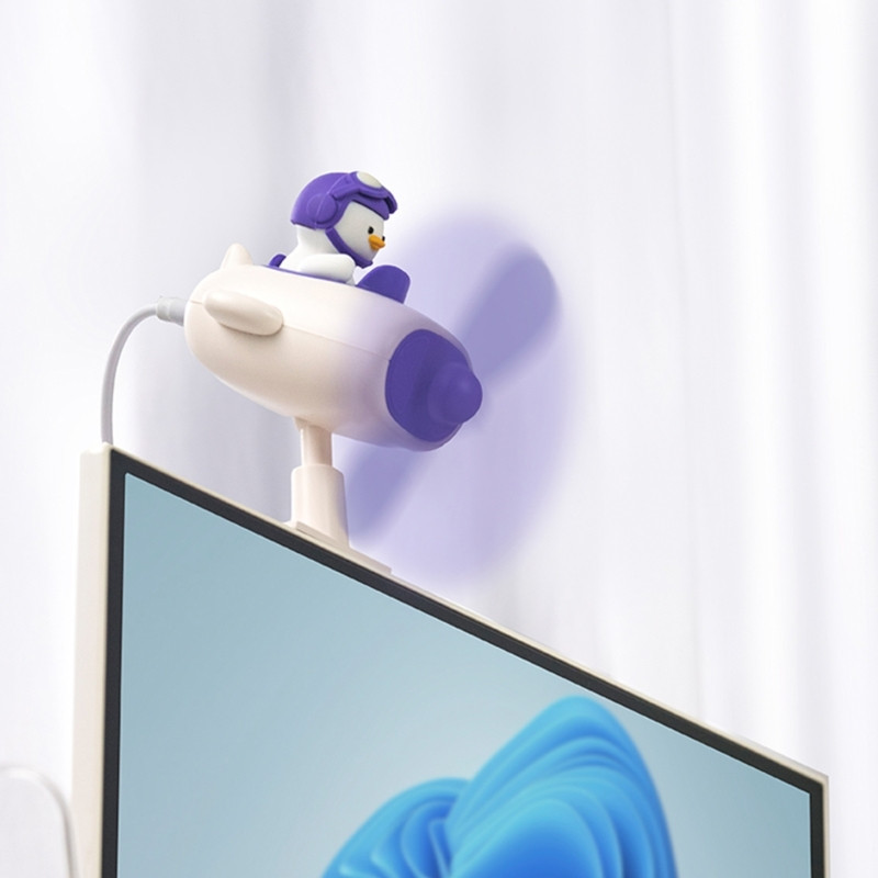 USB asztali ventilátor Kis ventilátor aranyos kis sárga kacsa pilóta alakú USB-vel működő klímaberendezések személyes térhez a szabadban