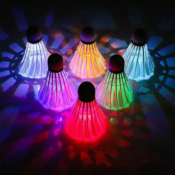 Ветроустойчива висока еластичност LED лампа на открито и закрито Coloful Glowing Ball Lighting Бадминтон Волан с гъши перо