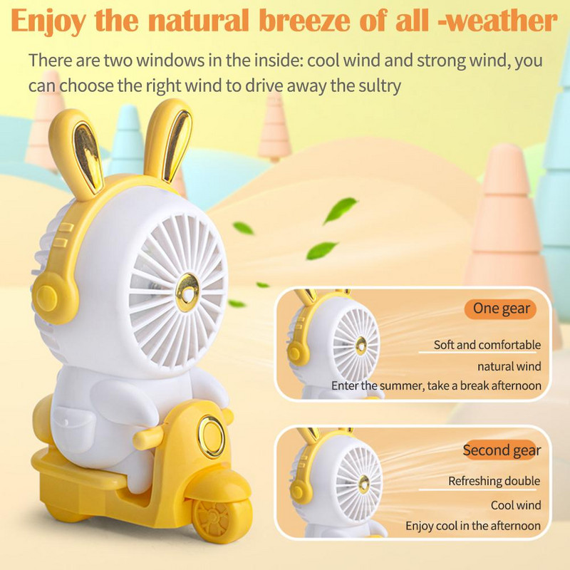 Διακοσμητικός ανεμιστήρας γραφείου γραφείου Ηλεκτρικός ανεμιστήρας Γελοιογραφία Χαριτωμένο φορητό μίνι USB επαναφορτιζόμενο μικρό ανεμιστήρα φοιτητικό στολίδι ανεμιστήρες