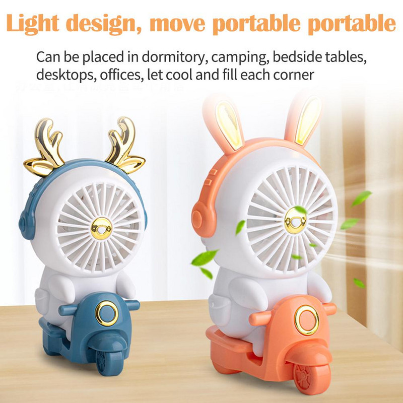 Διακοσμητικός ανεμιστήρας γραφείου γραφείου Ηλεκτρικός ανεμιστήρας Γελοιογραφία Χαριτωμένο φορητό μίνι USB επαναφορτιζόμενο μικρό ανεμιστήρα φοιτητικό στολίδι ανεμιστήρες