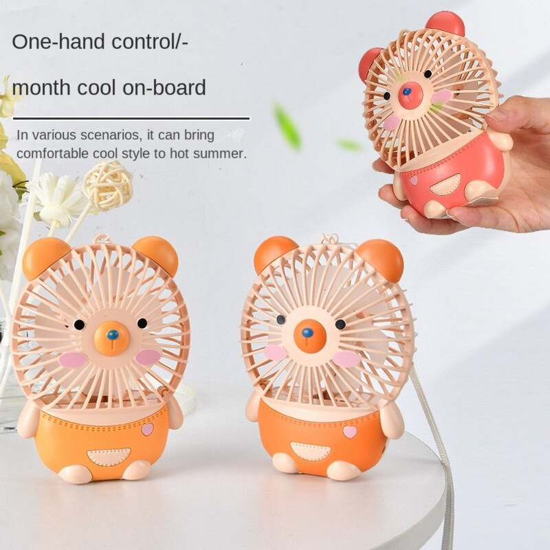 Hordozható kültéri asztali medve USB töltőventilátor Kézi ventilátor Rajzfilm mini ventilátor