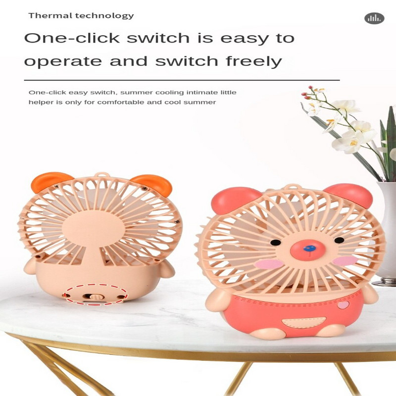 Hordozható kültéri asztali medve USB töltőventilátor Kézi ventilátor Rajzfilm mini ventilátor