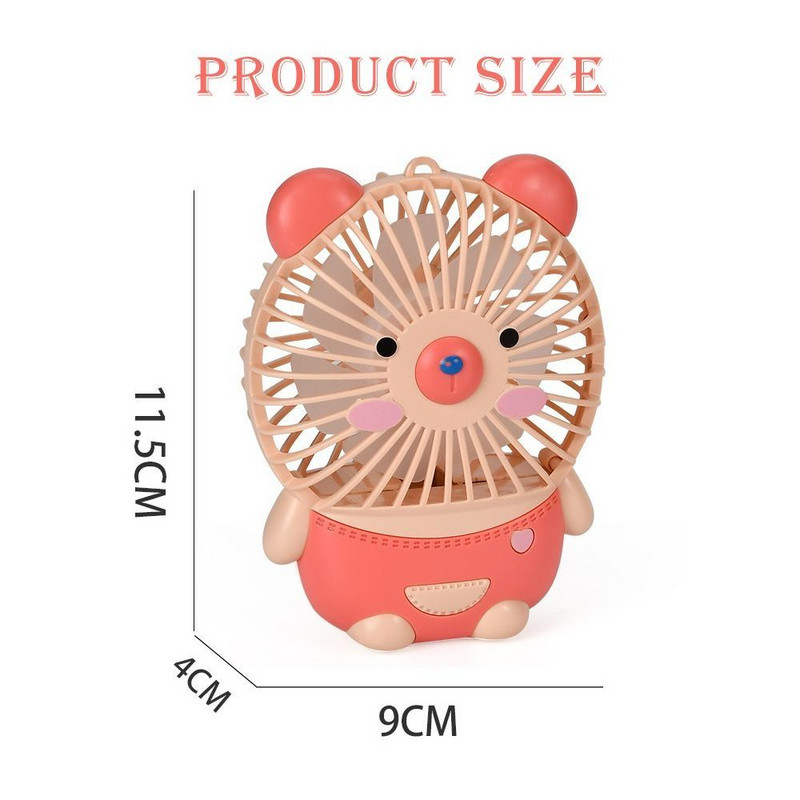 Hordozható kültéri asztali medve USB töltőventilátor Kézi ventilátor Rajzfilm mini ventilátor