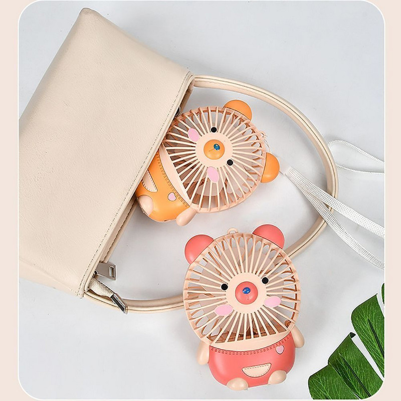 Hordozható kültéri asztali medve USB töltőventilátor Kézi ventilátor Rajzfilm mini ventilátor