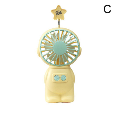 2 az 1-ben Astronaut mini ventilátor lámpákkal Kézi hűtőventilátor USB töltőventilátor Hordozható ventilátor éjszakai lámpaként használható