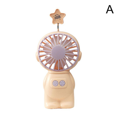 2 az 1-ben Astronaut mini ventilátor lámpákkal Kézi hűtőventilátor USB töltőventilátor Hordozható ventilátor éjszakai lámpaként használható