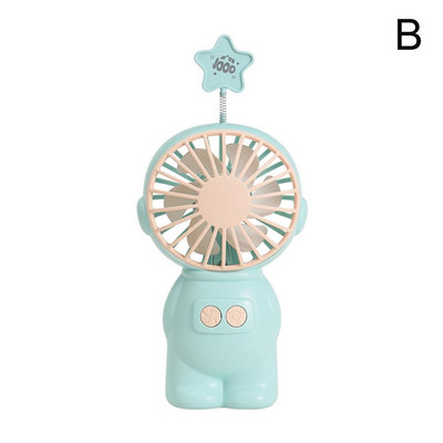 2 az 1-ben Astronaut mini ventilátor lámpákkal Kézi hűtőventilátor USB töltőventilátor Hordozható ventilátor éjszakai lámpaként használható