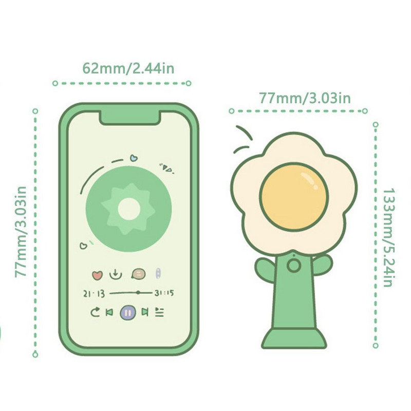 Υψηλής ποιότητας σίγαση φορητός Creative Mini Handheld Fan Desktop Decoration Fans Cartoon Flower Fans Ανεμιστήρας φόρτισης USB