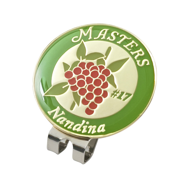 Nuimamas golfo kamuoliukų žymeklis JAV žemėlapis Balta gėlė ir vynuogė su magnetiniais skrybėlių dangtelio spaustukais Dovana golfo žaidėjui berniukams mergaičių lydinio žymeklis