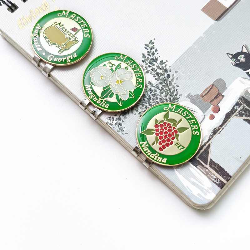 Nuimamas golfo kamuoliukų žymeklis JAV žemėlapis Balta gėlė ir vynuogė su magnetiniais skrybėlių dangtelio spaustukais Dovana golfo žaidėjui berniukams mergaičių lydinio žymeklis