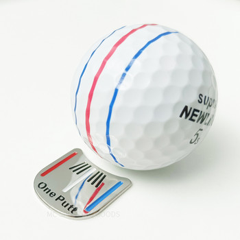 1 бр. One Putt Marker за топка за голф с магнитна щипка за шапка Инструмент за насочване за поставяне на подравняване Нова маркировка за топка на едро за всички голфъри