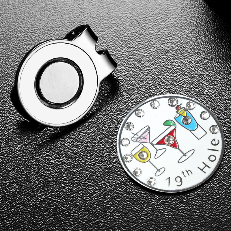 Golfo kamuoliukų žymeklis ir magnetinis skrybėlės segtukas su Bling Crystal Diamond golfo žymekliu, geriausios golfo dovanos ir golfo priedai moterims