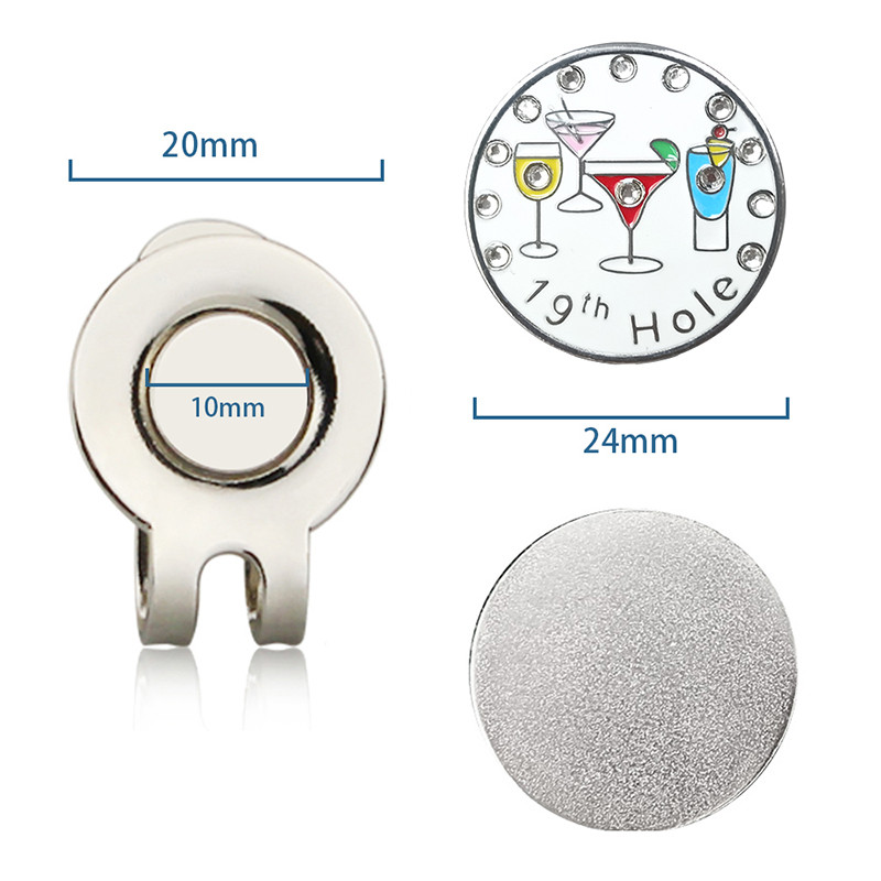 Golfo kamuoliukų žymeklis ir magnetinis skrybėlės segtukas su Bling Crystal Diamond golfo žymekliu, geriausios golfo dovanos ir golfo priedai moterims