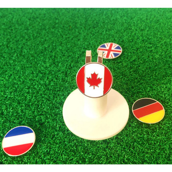 1 τμχ Νέος μαρκαδόρος για μπάλα του γκολφ Γερμανικός Βρετανικός Γαλλικός Καναδικός Κλιπ καπέλου Εθνικής Σημαίας Τεχνική από μαλακό σμάλτο για παίκτη του γκολφ