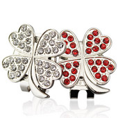 Golfipalli marker teemantkristalliga neljaleheline ristik, armas tüdrukule naisele kingitus pallimäng valge sinine roheline punane 4 värvi uus