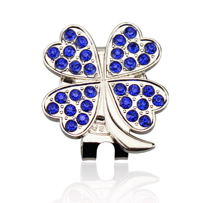 Golfipalli marker teemantkristalliga neljaleheline ristik, armas tüdrukule naisele kingitus pallimäng valge sinine roheline punane 4 värvi uus