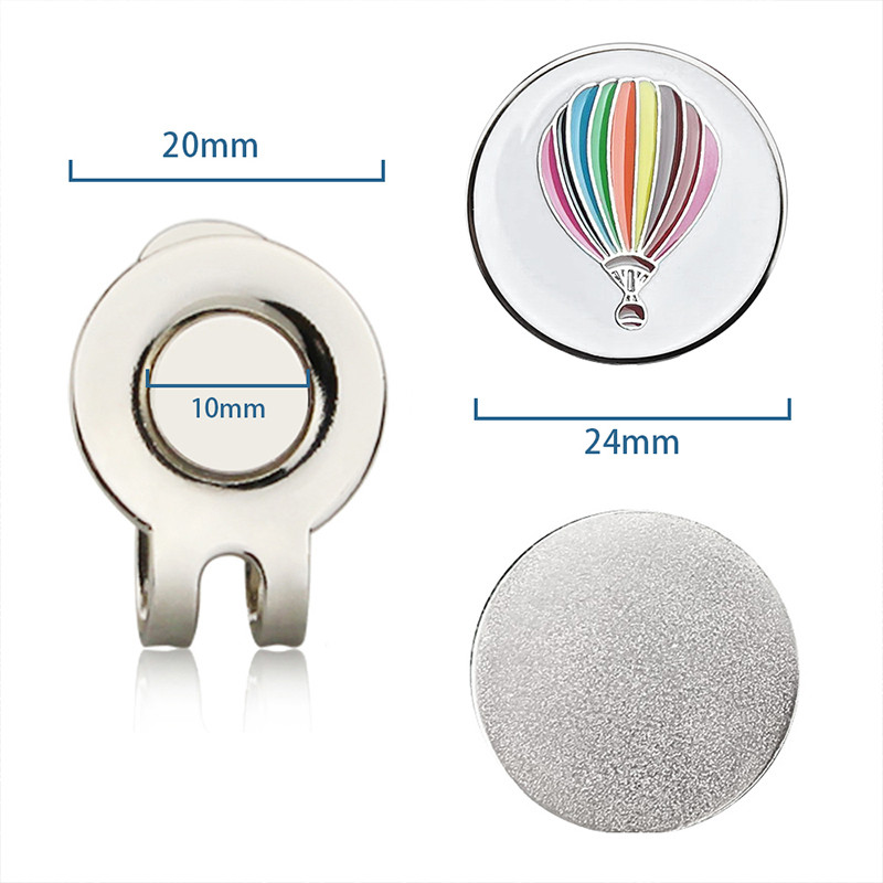 1db kivehető hőlégballonos mintás golfjelző mágneses sapkakapcsos férfi női golfozóknak, ajándék golfsapka kapcsok kiegészítők