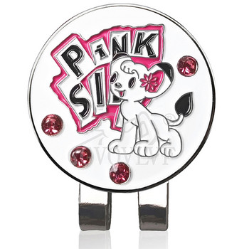 1бр нов розов маркер за голф топка за малко куче с диамант и магнитна щипка за шапка Ally Marker подарък за жени и голфъри Аксесоари за голф