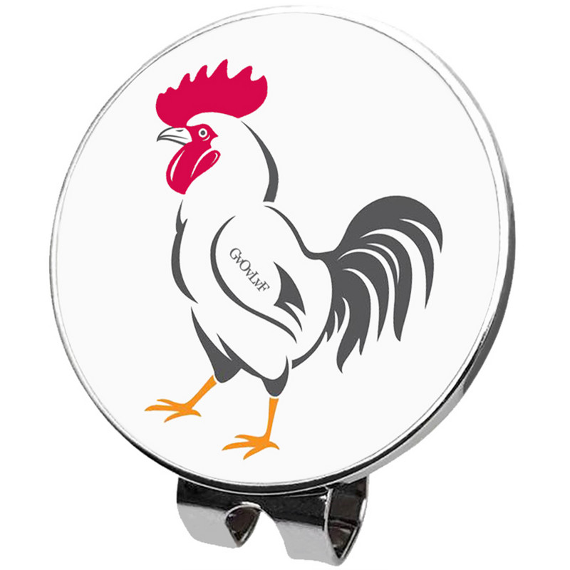 Golflabda jelölő - Kakas mintás golfjelző mágneses kalapkapcsos Újdonság Ajándék - Ajándékok golf szerelmeseinek Golfozó férfi barátok