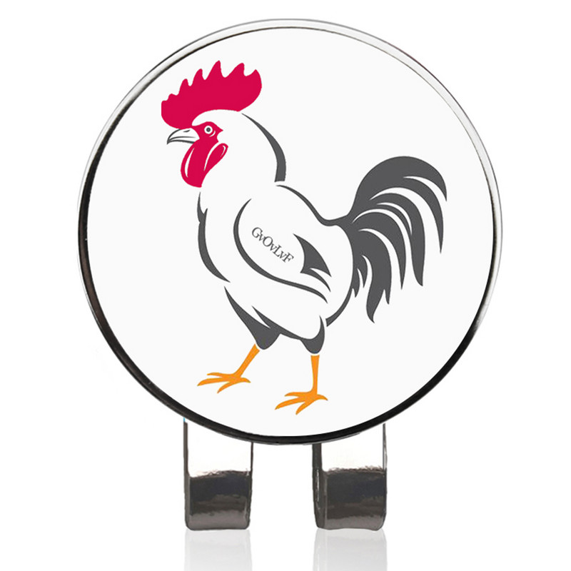 Golflabda jelölő - Kakas mintás golfjelző mágneses kalapkapcsos Újdonság Ajándék - Ajándékok golf szerelmeseinek Golfozó férfi barátok