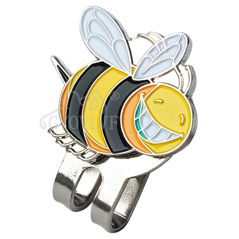 1 tk golfimarker Armas mesilasemärk golfipalli asend naeratav golfipalli märk koos magnetilise golfimütsi klambriga Golfitarvikud