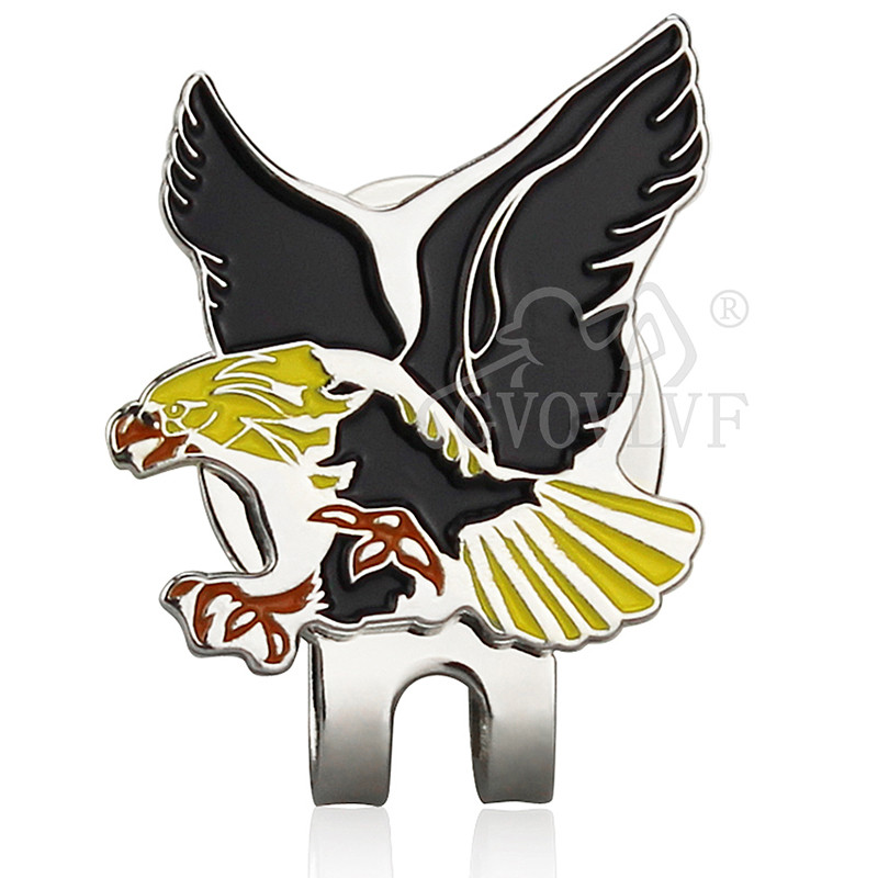 1 vnt golfo žymeklis Golfo kamuoliuko padėtis Geltonas erelis golfo kamuoliuko ženklas su magnetiniu golfo kepurės segtuku Golfo priedai Dovana golfo žaidėjams