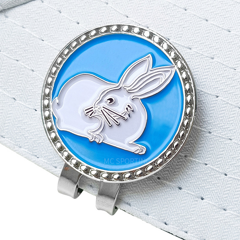 1db golflabda jelzők Golf aranyos zodiákus nyúl mintás golf sapka klip rajzfilm alakú mágneses golflabda jelző golftartozék