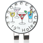 Μαρκαδόρος 1 τμχ μπάλα του γκολφ και μαγνητικό κλιπ καπέλου 19η τρύπα με γυαλιστερά διαμάντια, αφαιρούμενο και προσαρμόζεται εύκολα στο καπέλο του γκολφ, δώρο για γυναίκες