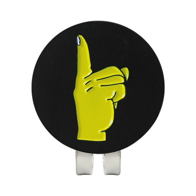 Golfo kamuoliuko žymeklio gestų ženklas juodas geltonas, nuimamas metalas, 7 rūšių golfo kepurės segtukas, magnetas, lydinys, golfo reikmenys