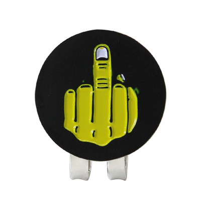 Golfo kamuoliuko žymeklio gestų ženklas juodas geltonas, nuimamas metalas, 7 rūšių golfo kepurės segtukas, magnetas, lydinys, golfo reikmenys