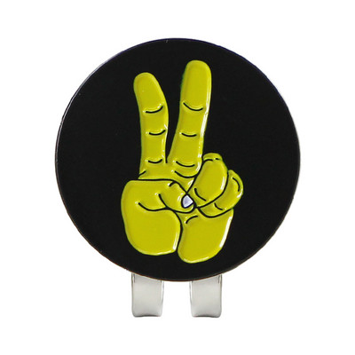 Golfo kamuoliuko žymeklio gestų ženklas juodas geltonas, nuimamas metalas, 7 rūšių golfo kepurės segtukas, magnetas, lydinys, golfo reikmenys