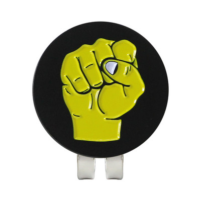 Golfo kamuoliuko žymeklio gestų ženklas juodas geltonas, nuimamas metalas, 7 rūšių golfo kepurės segtukas, magnetas, lydinys, golfo reikmenys