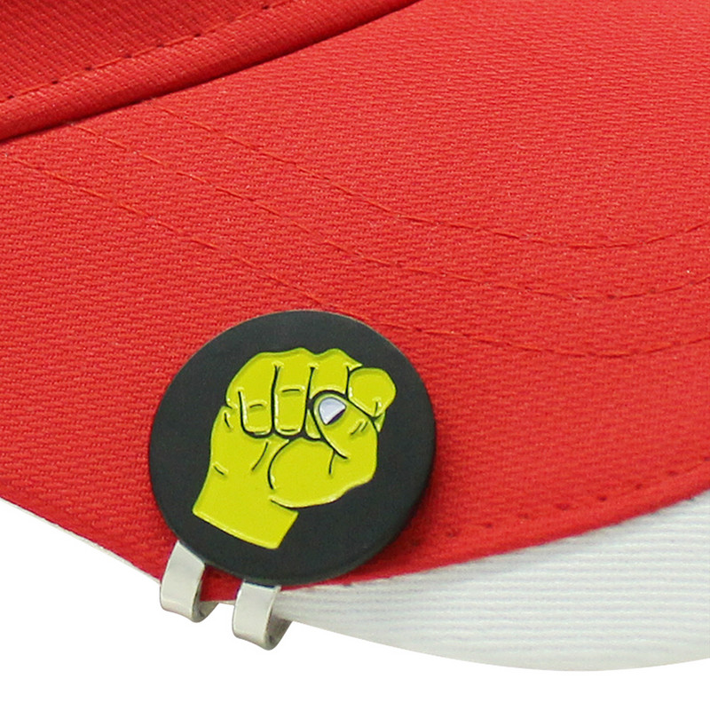 Golfo kamuoliuko žymeklio gestų ženklas juodas geltonas, nuimamas metalas, 7 rūšių golfo kepurės segtukas, magnetas, lydinys, golfo reikmenys