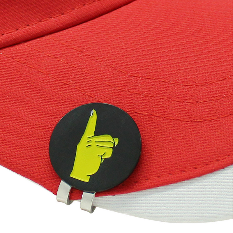 Golfo kamuoliuko žymeklio gestų ženklas juodas geltonas, nuimamas metalas, 7 rūšių golfo kepurės segtukas, magnetas, lydinys, golfo reikmenys