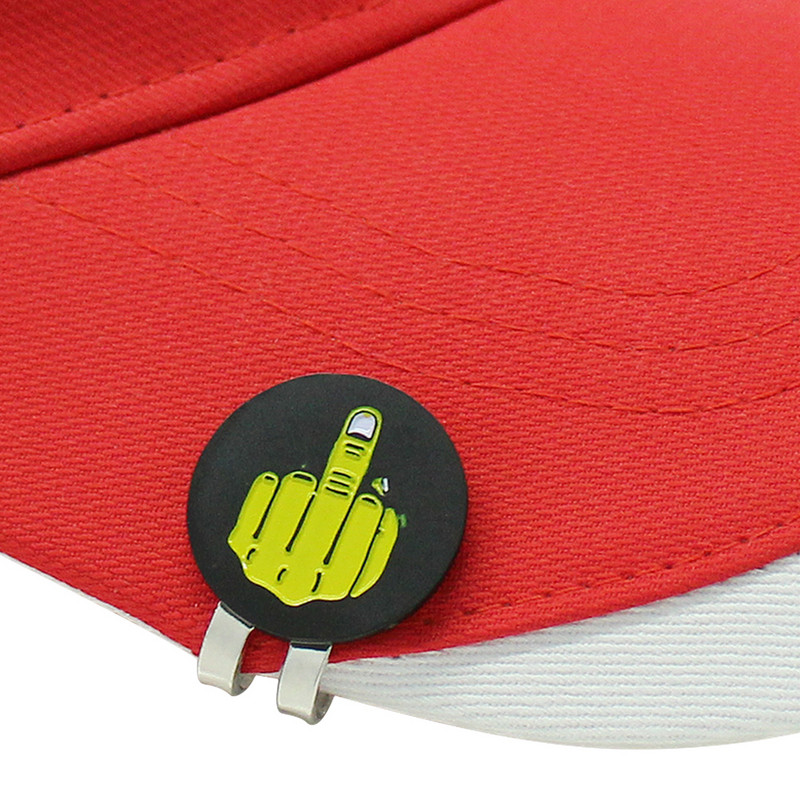 Golfo kamuoliuko žymeklio gestų ženklas juodas geltonas, nuimamas metalas, 7 rūšių golfo kepurės segtukas, magnetas, lydinys, golfo reikmenys