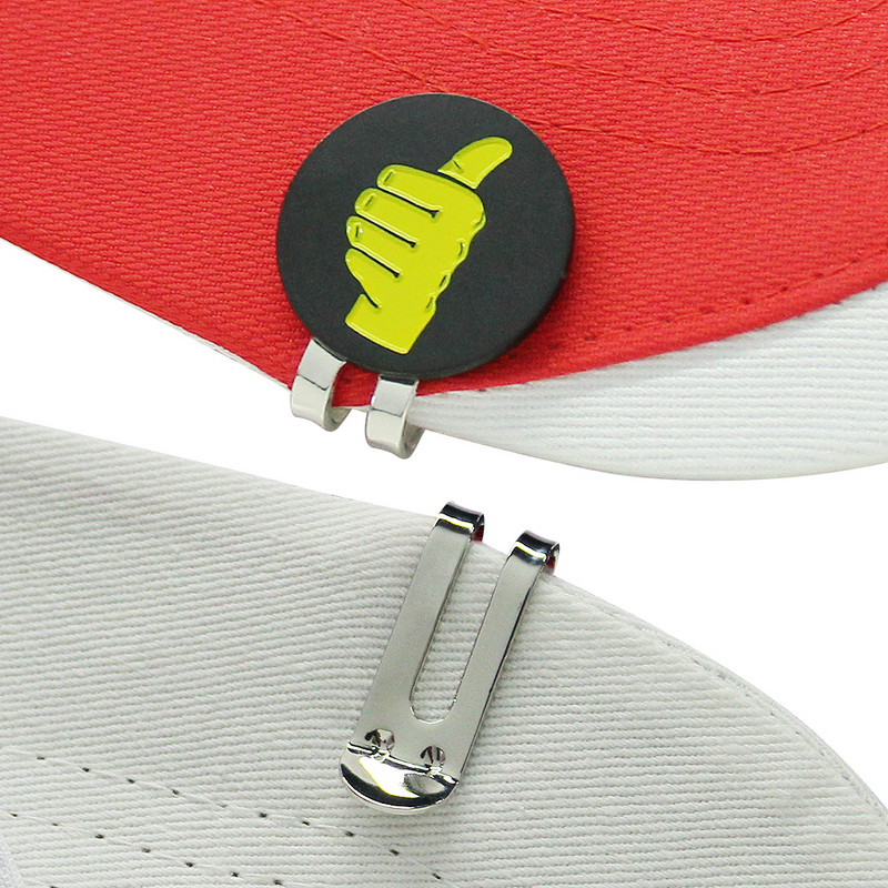 Golfo kamuoliuko žymeklio gestų ženklas juodas geltonas, nuimamas metalas, 7 rūšių golfo kepurės segtukas, magnetas, lydinys, golfo reikmenys