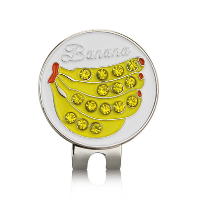 Golflabda jelölő + golfsapka kapocs mágneses banán eper Lucky Leaf hordozható ötvözet tartós ajándék golfozó golftartozékok