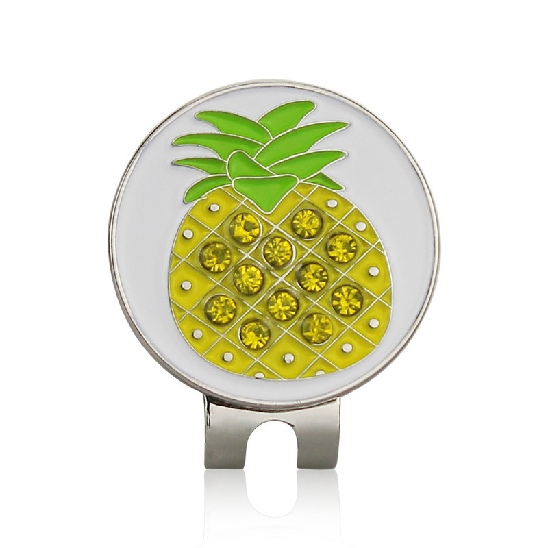 Golflabda jelölő + golfsapka kapocs mágneses banán eper Lucky Leaf hordozható ötvözet tartós ajándék golfozó golftartozékok