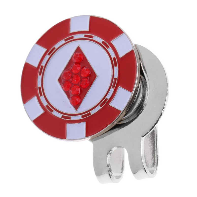 Erős szívmintás mágneses golflabda marker klip a golfsapka napellenzőn, ajándék piros