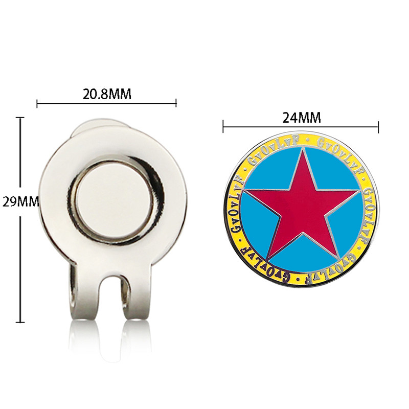 GvOvLvF Golfipalli marker Magnetkorgiga klambriga punane tsingisulamist viieharuline tähemärk kingitus golfimängijatele lastele 1 tk uus kvaliteetne
